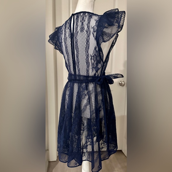 Maje Raspail Ruffled Lace Mini Dress - Picture 5 of 6